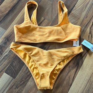PacSun orange swimsuit. Both pieces size large.